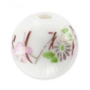 Ceramics rounds 14mm Pink/white x1|raw }}