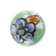 Ceramics rounds 12mm Blue/Green x1