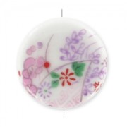 Ceramics rounds 14mm Pink/white x1|raw }}