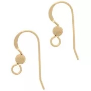 13mm Gold filled Diamond effect ball earwires x2