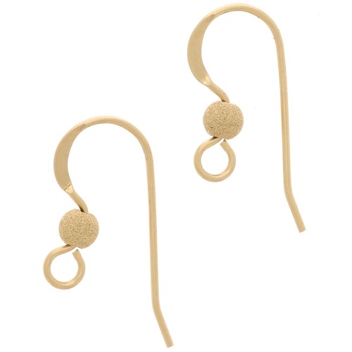 13mm Gold filled Diamond effect ball earwires x2