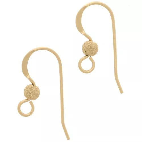 13mm Gold filled Diamond effect ball earwires x2