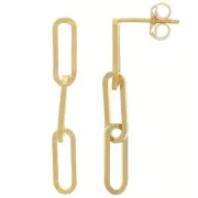 30x4mm Gold filled rectangle chain earStuds x2