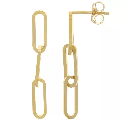30x4mm Gold filled rectangle chain earStuds x2