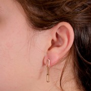 30x4mm Gold filled rectangle chain earStuds x2