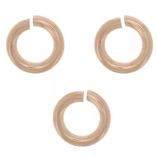 4x0.8mm Rose Gold filled Open jump rings x10