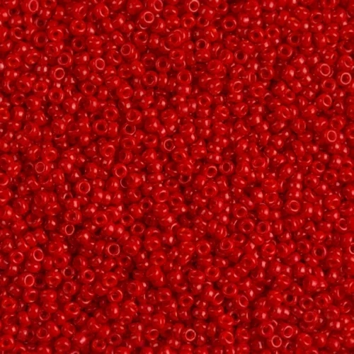 Miyuki Seed Beads 15/0 1684 - Dyed Semi-Frosted Opaque Bright Red x8g