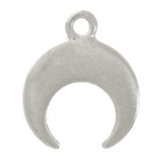 9x8mm Mini Horn Charm - Rhodium x1