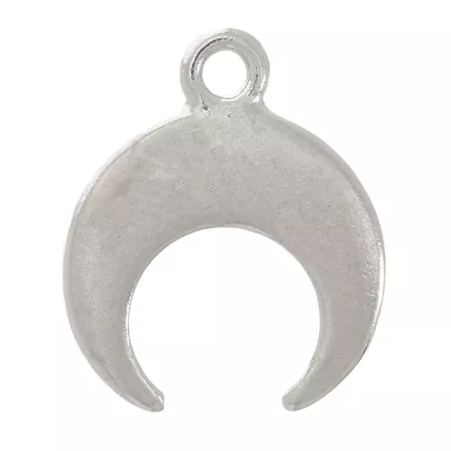 9x8mm Mini Horn Charm - Rhodium x1