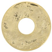 15mm Hammered Disc connector - Fine Gold Plated x1|raw }}