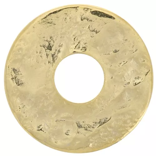 15mm Hammered Disc connector - Fine Gold Plated x1