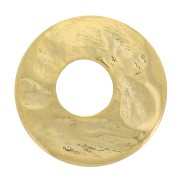 10mm Hammered Disc connector - Fine Gold Plated x1