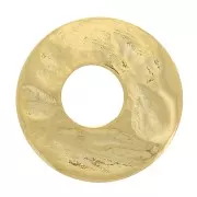 10mm Hammered Disc connector - Fine Gold Plated x1