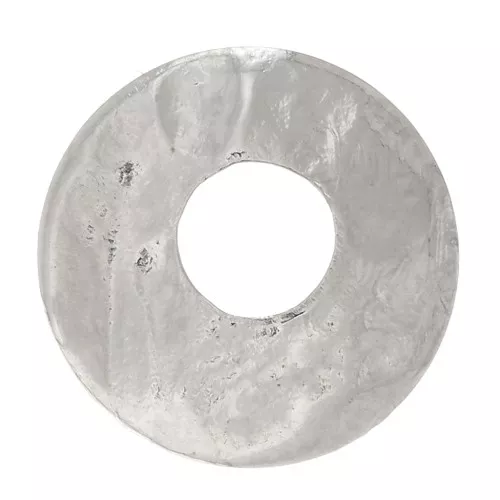 10mm Hammered Disc connector - Rhodium Tone x1