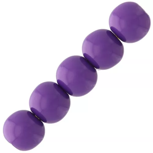 4mm Opaque resin bead - Purple x15