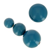 Assortment of 26 beads 6-8-10mm and 2 cabochons in opaque resin - Pigeon Blue x1|raw }}