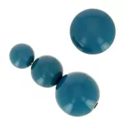 Assortment of 26 beads 6-8-10mm and 2 cabochons in opaque resin - Pigeon Blue x1