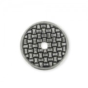 Decorated spacer round 1 hole 18mm Rhodium tone x1|raw }}