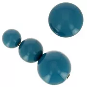 Assortment of 26 beads 8-10-14 mm & 2 cabochons in opaque resin - Pigeon Blue x1