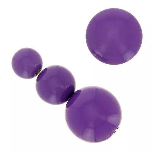 Assortment of 26 beads 6-8-10mm and 2 cabochons in opaque resin - Purple x1