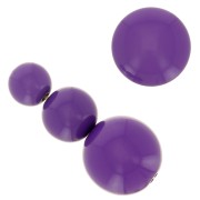 Assortment of 26 beads 8-10-14 mm & 2 cabochons in opaque resin - Purple x1|raw }}