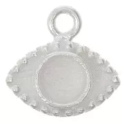 10mm 925 Sterling Silver eye charm for 4mm cabochon x1
