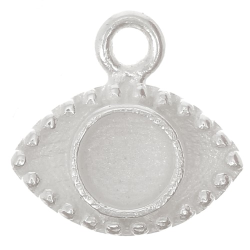 10mm 925 Sterling Silver eye charm for 4mm cabochon x1