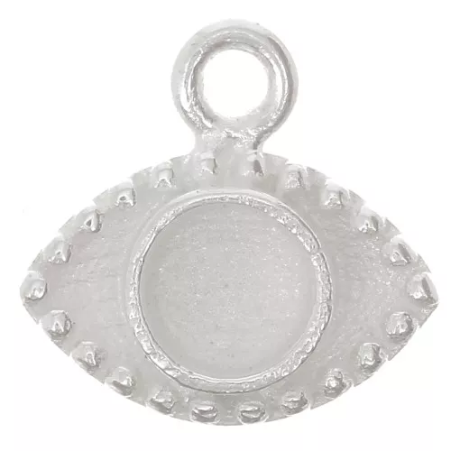 10mm 925 Sterling Silver eye charm for 4mm cabochon x1