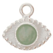 10mm 925 Sterling Silver eye charm for 4mm cabochon x1