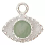 10mm 925 Sterling Silver eye charm for 4mm cabochon x1