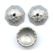 Star saucers Mat silver tone 14mm x4