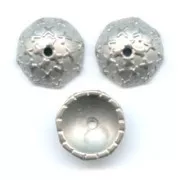Star saucers Mat silver tone 14mm x4