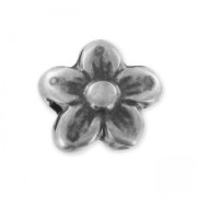 Flower 10x9mm Old Silver tone x1
