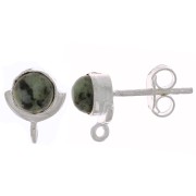 10x8mm 925 Sterling Silver EarStuds with gemstone - African Turquoise x2|raw }}