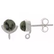 10x8mm 925 Sterling Silver EarStuds with gemstone - African Turquoise x2