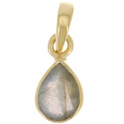 12x7mm 925 Sterling Silver faceted drop Pendant - Gold Plated - Labradorite x1|raw }}