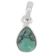 12x7mm 925 St. Silver drop faceted Pendant in imitation gemstone - Turquoise x1|raw }}