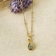 12x7mm 925 St. Silver drop faceted Pendant in imitation gemstone - Turquoise x1