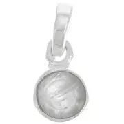7mm 925 Sterling Silver Round faceted gemstone pendant - Moonstone x1