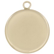 Gold filled Round pendant for 15mm flat back cabochon x1
