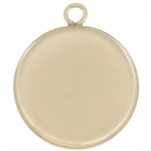 Gold filled Round pendant for 15mm flat back cabochon x1
