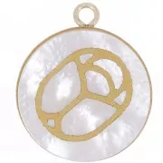 Gold filled Round pendant for 15mm flat back cabochon x1