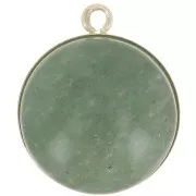 Gold filled Round pendant for 15mm flat back cabochon x1