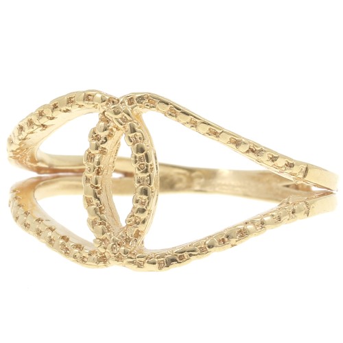 Hammered Cross Ring - Size 50 - 3 microns gold plated x1