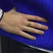 Hammered Cross Ring - Size 53 - 3 microns gold plated x1