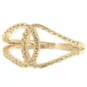 Hammered Cross Ring - Size 54 - 3 microns gold plated x1