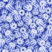 Preciosa Seed beads striped 9/0 2.5 mm - White - Blue x20g|raw }}