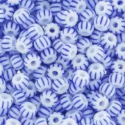 Preciosa Seed beads striped 9/0 2.5 mm - White - Blue x20g