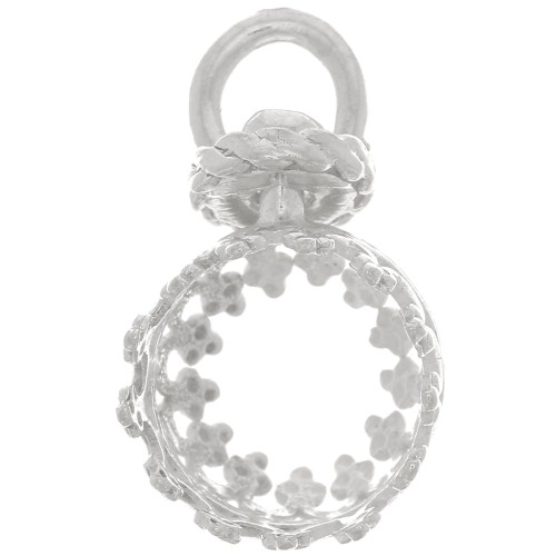 925 Sterling Silver Round swivel crown pendant - for 8mm beads x1