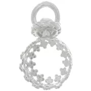 925 Sterling Silver Round swivel crown pendant - for 8mm beads x1